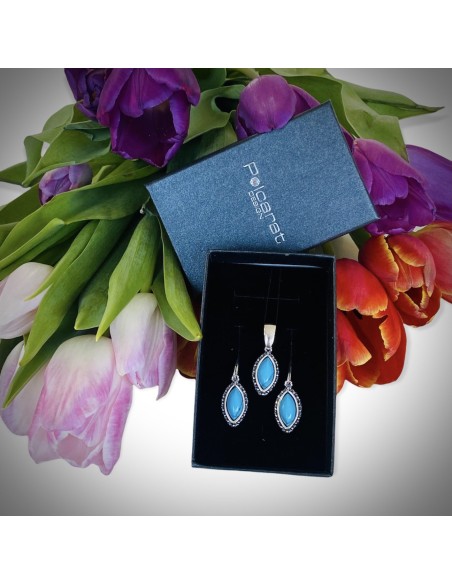 Silver set with turquoises KPL 1559 Turquoise