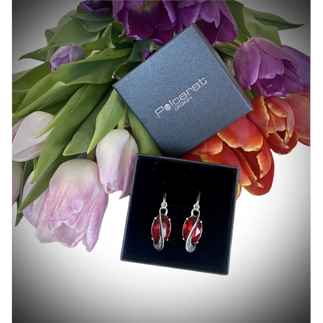 Swarovski Crystal K 1817 Oxidized Silver Earrings