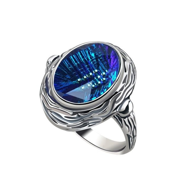 Silver ring with crystal PK 2117 Polcarat Design