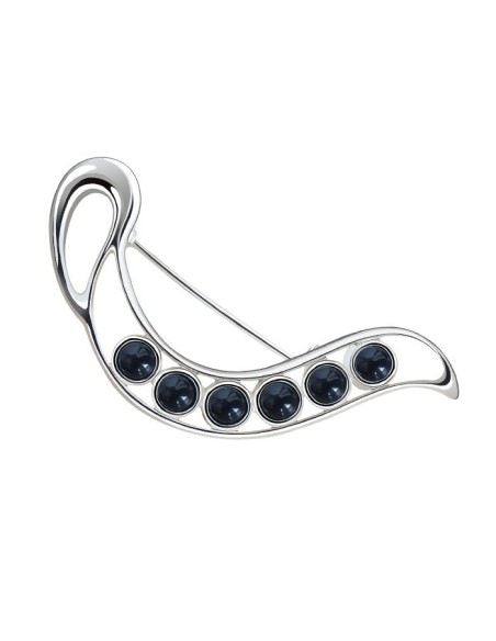 Silver brooch decorated with onyxes B 109 onyx