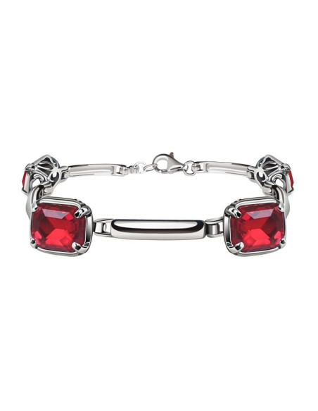 Silver bracelet decorated with crystals L 2110 Polcarat Design