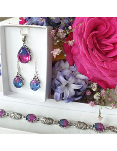 K 2121 Silver Crystal Earrings - Polcarat Design 2