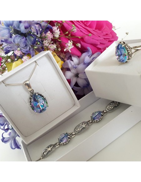 Silver pendant decorated with crystal W 2121 Polcarat Design