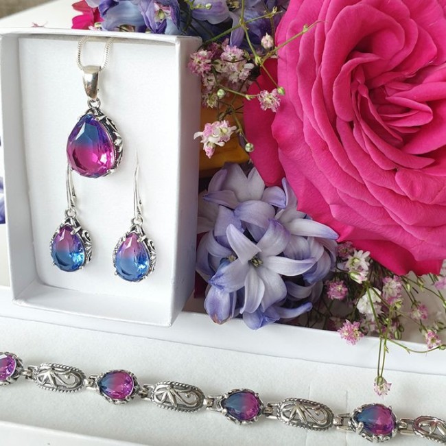 Silver pendant decorated with crystal W 2121 Polcarat Design