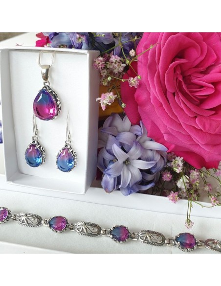 Silver pendant decorated with crystal W 2121 Polcarat Design