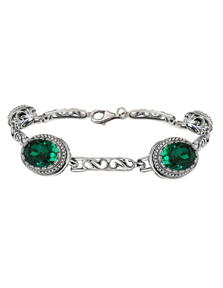 Silver bracelet decorated with crystals L 2126