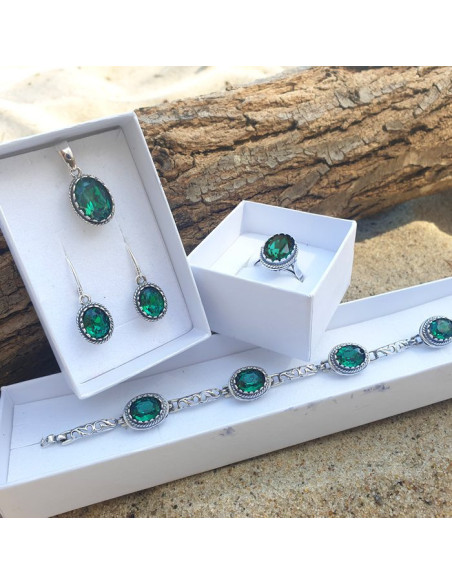 Silver bracelet decorated with crystals L 2126 Polcarat Design