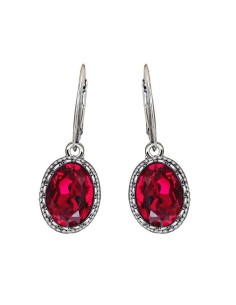 K 2126 Silver Crystal Earrings - Polcarat Design