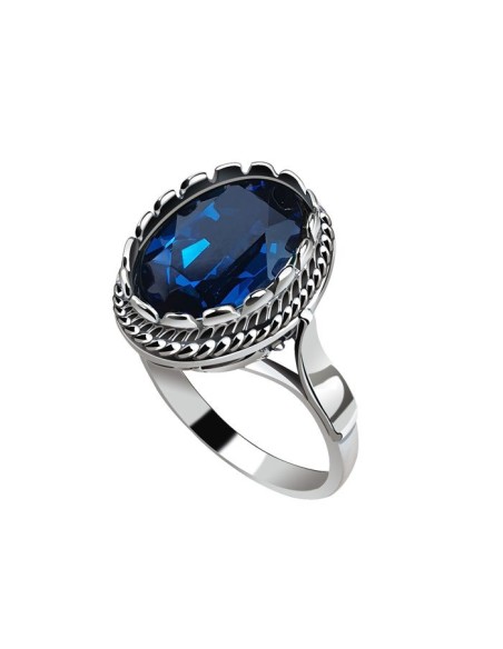 Silver ring with crystal PK 2126 Polcarat Design