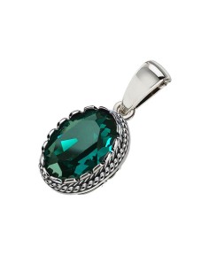Silver pendant decorated with a small crystal W 2126 Polcarat Design