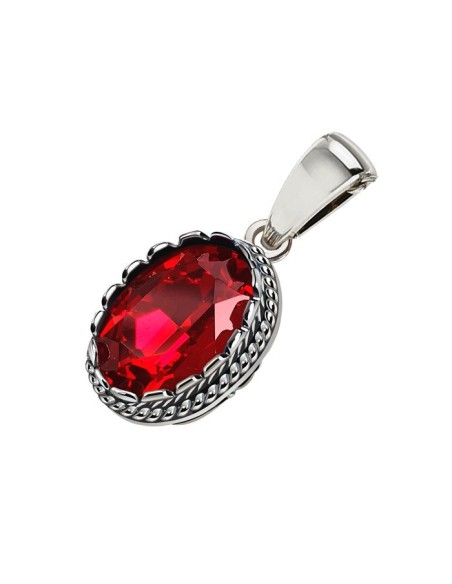 Silver pendant decorated with a small crystal W 2126 Polcarat Design