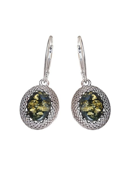 Beautiful oxidized silver set with green amber set 2022