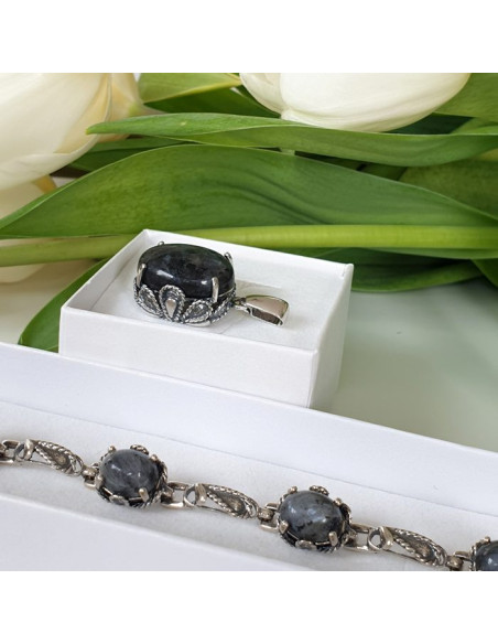 Silver pendant decorated with natural labradorite PK 2129 Polcarat Design