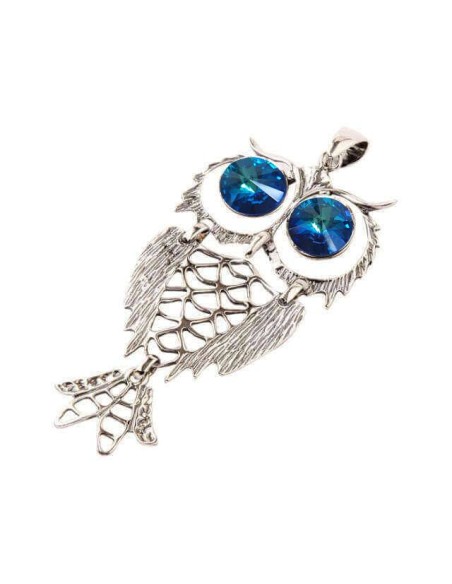 Silver pendant with crystal OWL W 1168