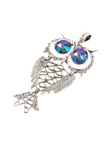 Silver pendant with crystal OWL W 1168
