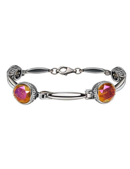 Silver bracelet decorated with crystals L 2116 Polcarat Design