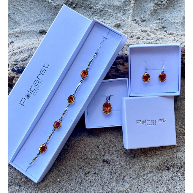 Bransoletka srebrna zdobiona kryształami L 2116|Polcaratdesign.pl Biżuteria