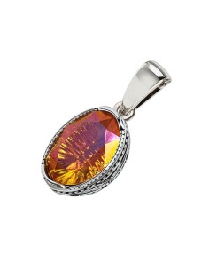 Silver pendant decorated with Astral Pink crystal W 2116