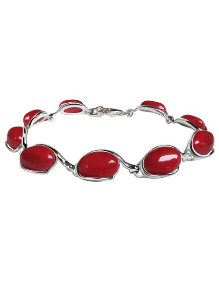 Bransoletka srebrna z koralami L 1539 koral|Polcaratdesign.pl Biżuteria Bransoletka srebrna z koralami L 1539 koral|Polcaratdesign.pl Biżuteria