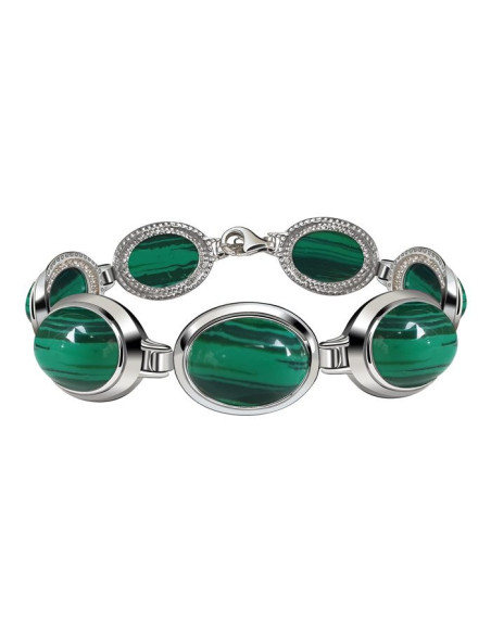 silver bracelet malachite L 585