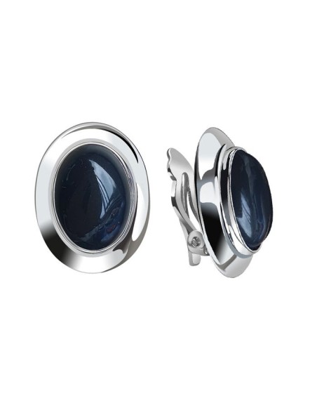 Silver clips decorated with onyx stone KL 585