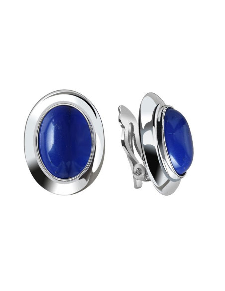 Klipsy srebrne z kamieniem lapis lazuli