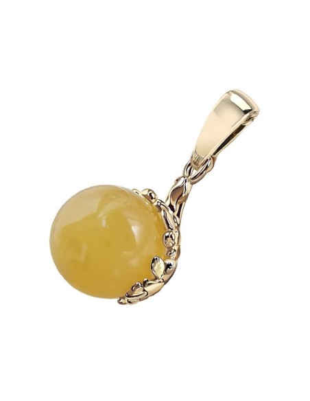 Gold plated pendant WA 033 Amber ball