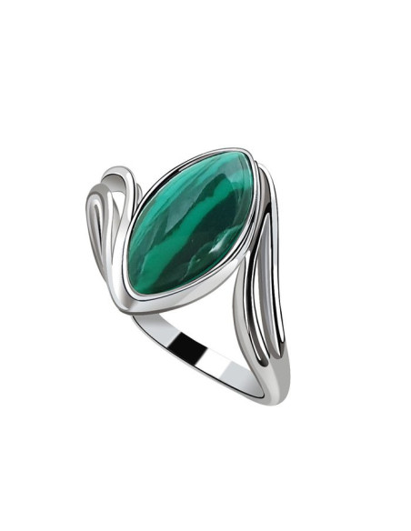 Silver ring with malachite PK 1546. Light, beautiful - for everyday wear by Polcarat Design