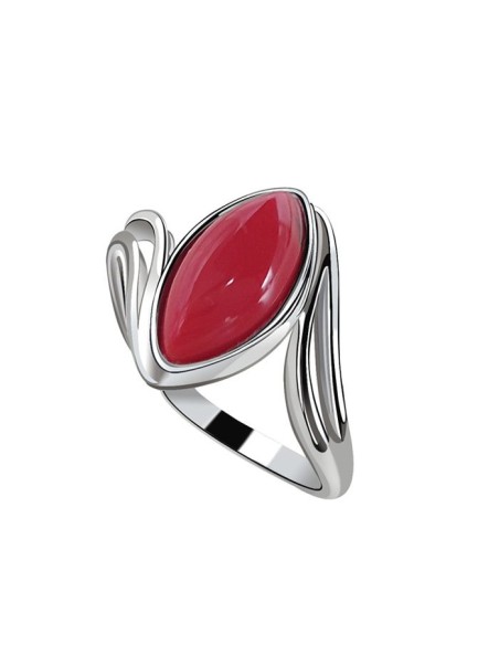 Silver ring with coral PK 1546. Light, beautiful - for everyday wear from Polcarat Design