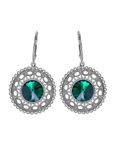 K 1719 Crystal Oxidized Silver Earrings 2