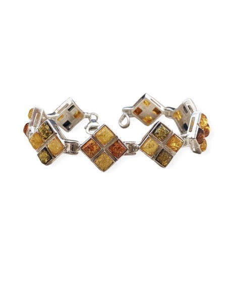Silver bracelet with amber L 4003