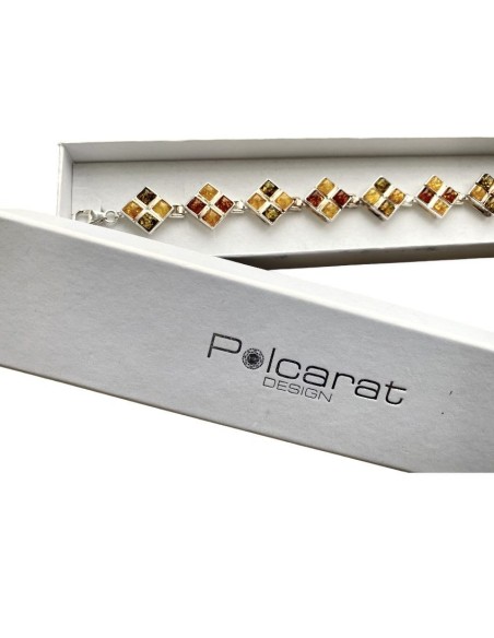 Silver bracelet with amber L 4003