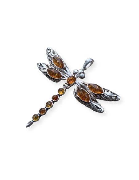Silver pendant with amber BW 060