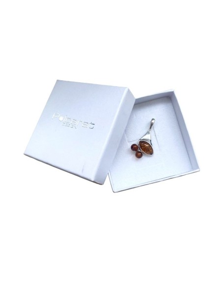 Silver pendant with amber BW 037