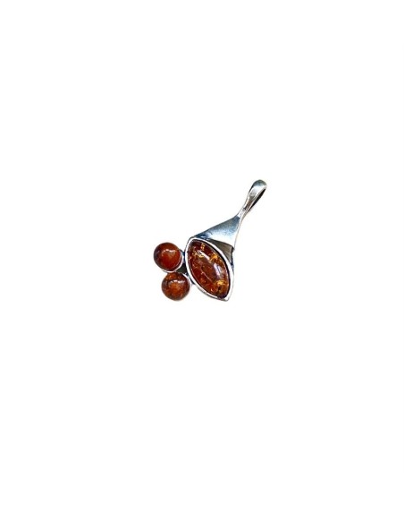 silver amber pendant