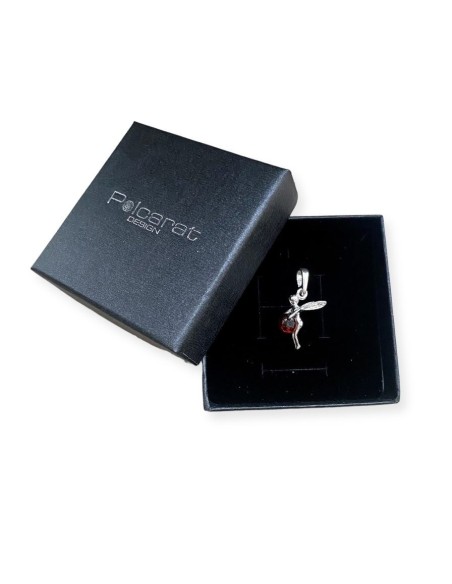 Srebrny wisiorek z bursztynem Wróżka BW 072|Polcaratdesign.pl Biżuteria