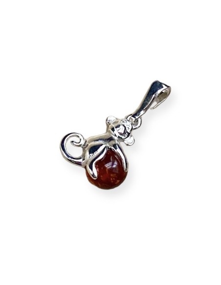 Silver monkey with amber