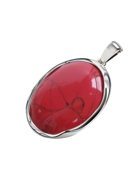 Large silver pendant with coral. Wide selection of silver jewelry with natural stones. Check it out!