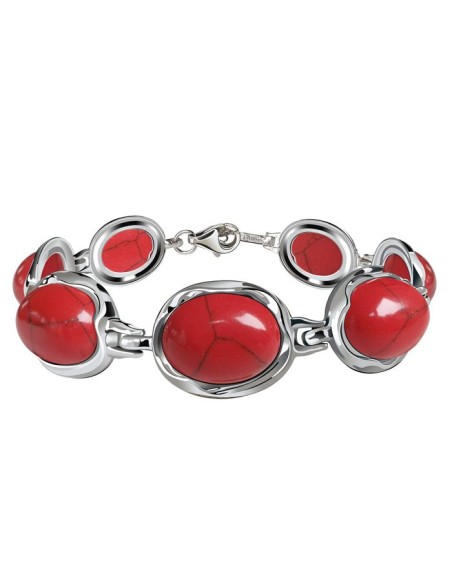 Silver bracelet with corals. The largest selection of jewelry with natural stones only at Polcarat Design