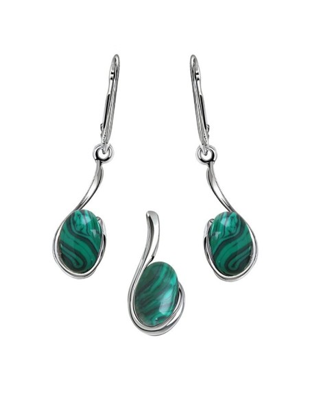 Silver set with Malachites KPL 1539 Malachite