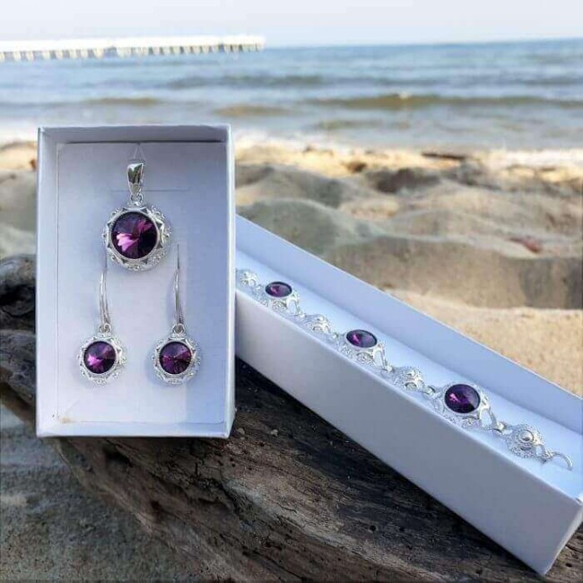 Oxidized clips with crystals KL 1894