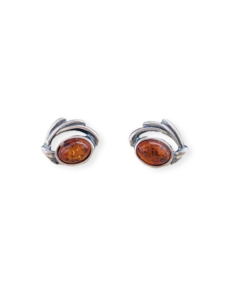 Silver earrings with amber KA 039 Polcarat Design Silver earrings with amber KA 039 Polcarat Design