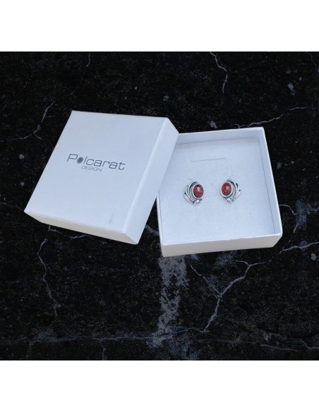 Silver earrings with amber KA 039 Polcarat Design Silver earrings with amber KA 039 Polcarat Design
