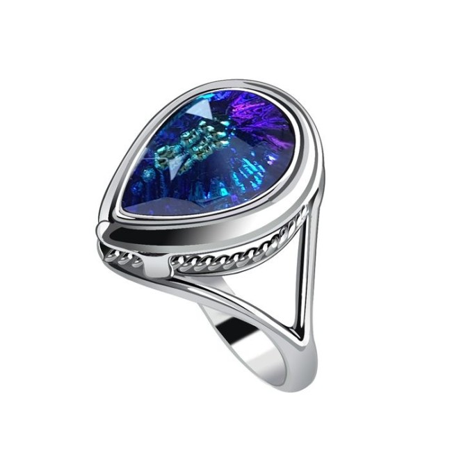 Silver ring with crystal PK 2107 Polcarat Design