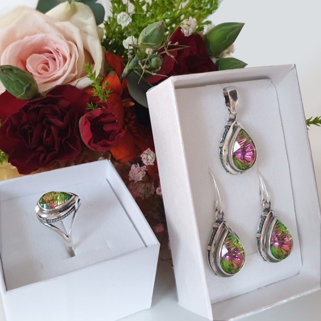 Silver pendant decorated with crystal W 2107 Polcarat Design