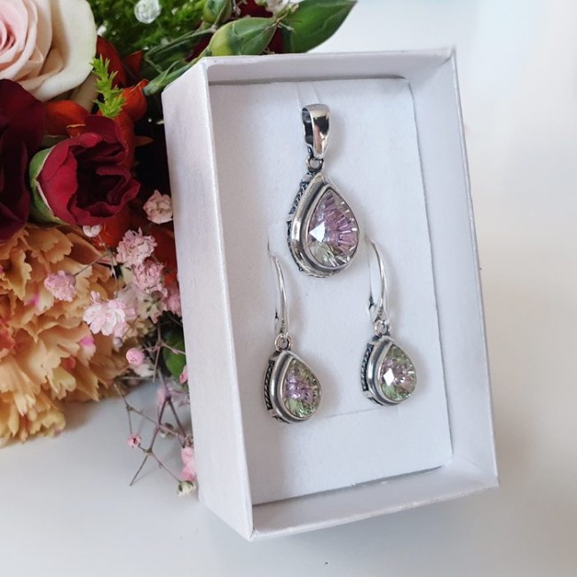 Silver pendant decorated with crystal W 2107 Polcarat Design