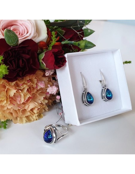 K 2107 Silver Crystal Earrings - Polcarat Design