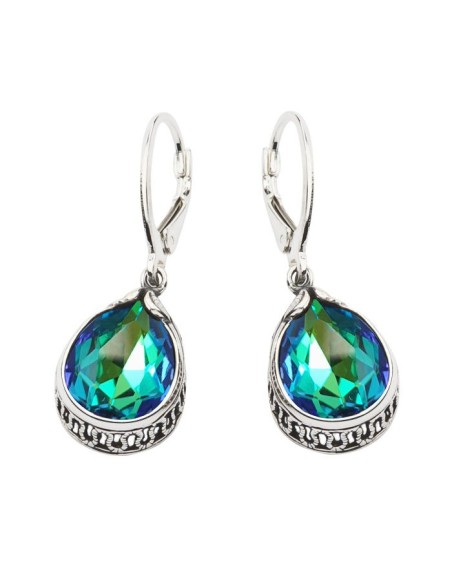 Silver earrings sphinx crystal