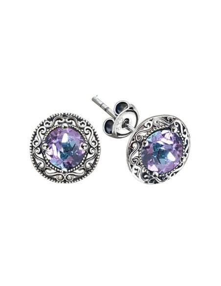 Silver earrings with crystals K2 2111 Polcarat Design