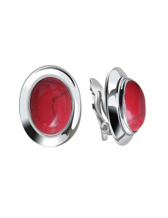 Silver clips with coral KL 585 coral Polcarat Design